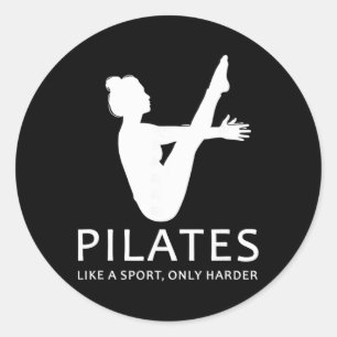 Pilates als een sport alleen maar grappiger contro ronde sticker