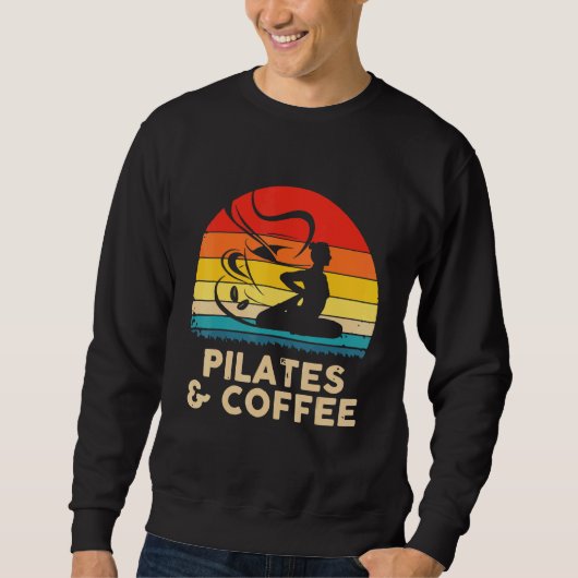 Pilates and Coffee  Retro Sunset Pilates Trui (Voorkant)