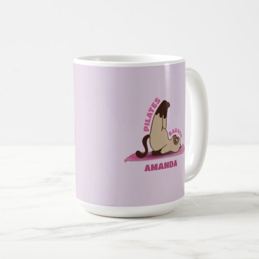 Pilates Badass entraînement Kitty Cat Mug (Devant droit)