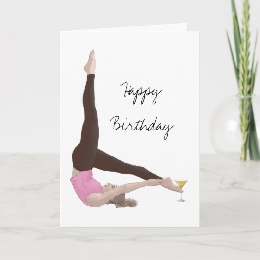 Pilates Birthday card cocktail Feestdagen Kaart (Voorkant)