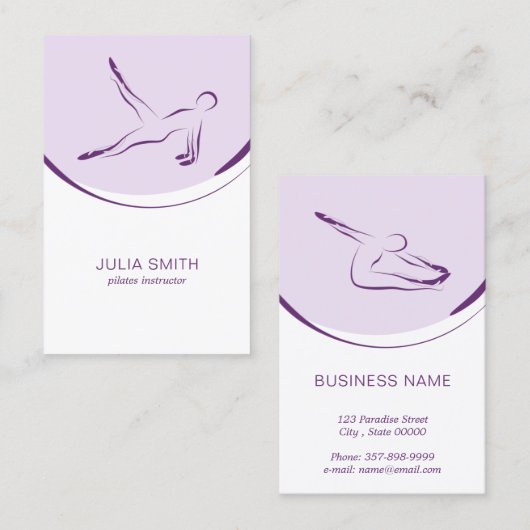 Pilates carte instructeur avec deux pilates pose (Devant / Derrière)