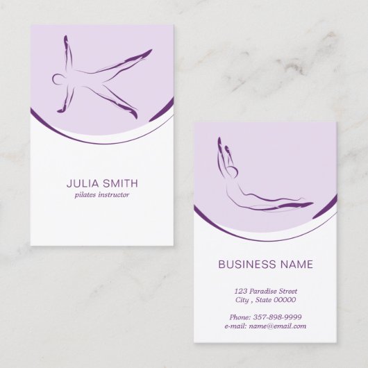 Pilates carte instructeur avec deux pilates pose (Devant / Derrière)