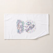Pilates de Licorne et Poussière de Fée sur Fond Bl (Serviette à main)