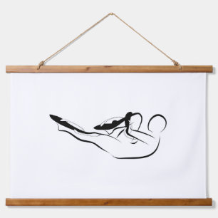 Pilates enkelbeen stretch - mat hangend wandkleed