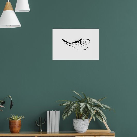 Pilates enkelbeen stretch - mat poster (Woonkamer 1)