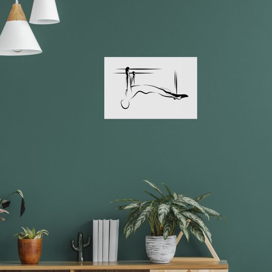 Pilates hangende pull up pose - Cadillac Poster (Woonkamer 1)