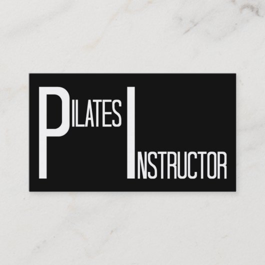 Pilates instructeur zwart-wit visitekaartje (Voorkant)