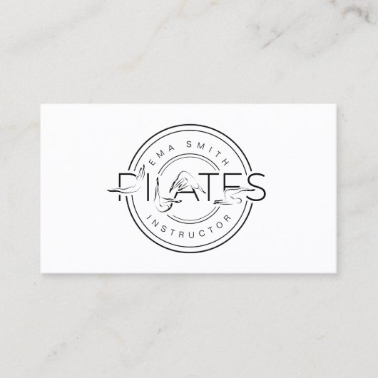 Pilates Instructor Pilates Lettres Carte de visite (Devant)