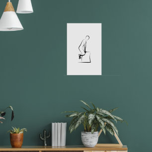 Pilates kikker met het gezicht in pose - Wunda sto Poster