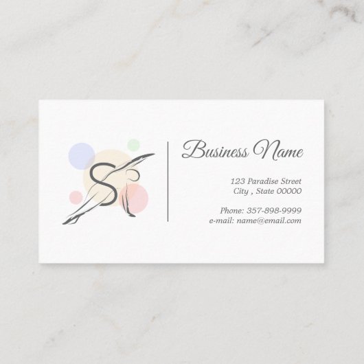 Pilates Letter S Pose | Monogram letter S Pilates Visitekaartje (Achterkant)