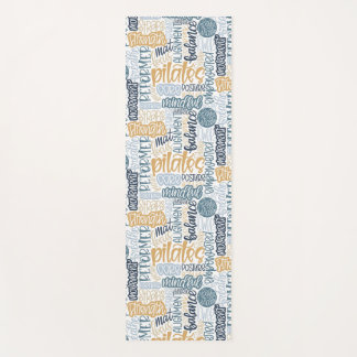 Pilates Lingo-Blauw Gouden met de Hand Geschreven  Yogamat