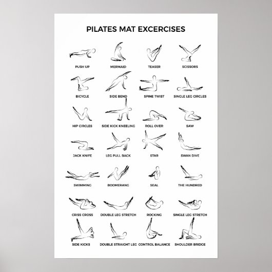 Pilates mat oefeningen poster (Voorkant)