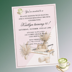 Pilates & Matcha (elke leeftijd) 40e verjaardagsfe Kaart