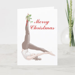 Pilates Mistletoe-kerstkaart Feestdagen Kaart