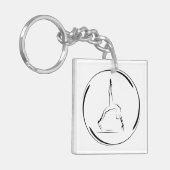 Pilates op de hervormer sleutelhanger (Voorkant Links)