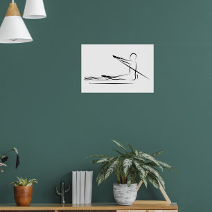 Pilates Pose Rowing op de Reformer Poster