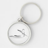 Pilates Pose Rowing op de Reformer Sleutelhanger (Voorkant)