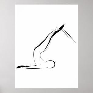 Pilates Pose Short Spine op Reformer Poster