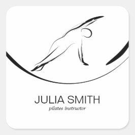 Pilates Pose Side Bend Flyer Vierkante Sticker