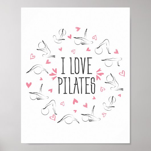 Pilates Poses in de vorm van een cirkel Poster (Voorkant)