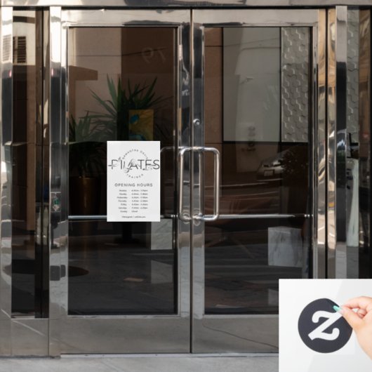 Pilates Poses in Pilates Word Raamsticker (Kantoordeur)