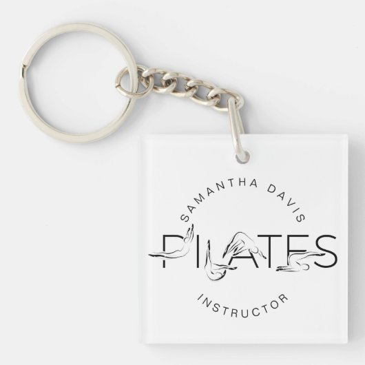 Pilates Poses in Pilates Word Sleutelhanger (voorkant)