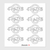 Pilates Poses in Pilates Word Sticker (Vel)