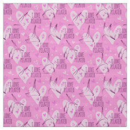 Pilates Poses Seamless Pattern in donkerroze Stof