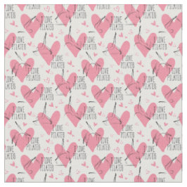Pilates Poses Seamless Pattern in roze kleur Stof
