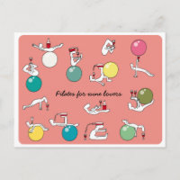 Pilates pour les amateurs de vin carte postale, sa