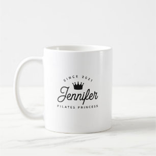 Pilates Prinses Typografie Naam Koffiemok
