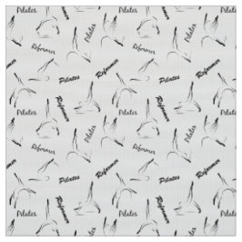 Pilates, Reformer belettering en pilates poses Stof