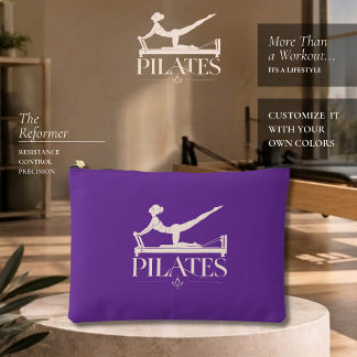 Pilates Reformer-Paars en Bleek Roze Etui
