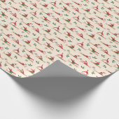 Pilates Reformer Santa Seamless Christmas Patterns Cadeaupapier (Hoek)