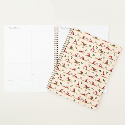 Pilates Reformer Santa Seamless Christmas Patterns Planner (Display)