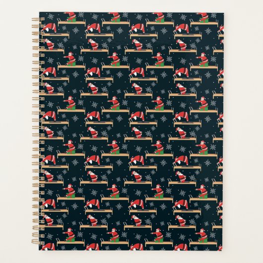 Pilates Reformer Santa Seamless Christmas Patterns Planner (Voorkant)