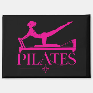 Pilates Reformer Zwart en Hot Pink Magneet