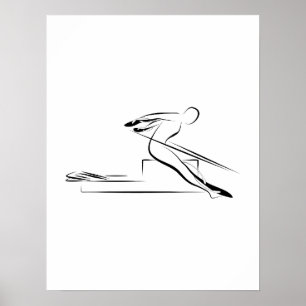 Pilates - reverse horseback on the reformer poster