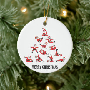 Pilates Santa Mat Kerstmis Keramisch Ornament