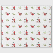 Pilates Santa Seamless Christmas Patterns Cadeaupapier (Vlak)