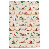 Pilates Santa Seamless Christmas Patterns Medium Cadeauzakje (Voorkant)