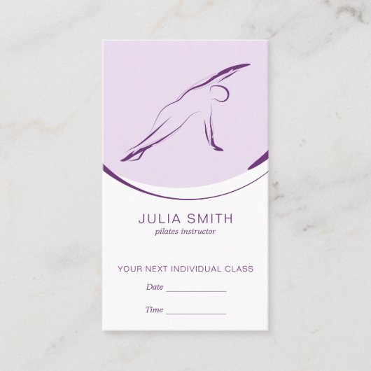 Pilates Side Bend Pose | Kleur Afsprakenkaartje (Voorkant)