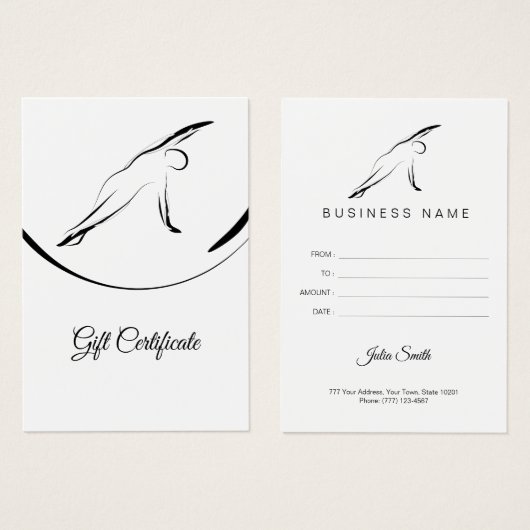 Pilates Side Bend Pose Visitekaartje (Voorkant /achterkant)