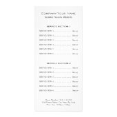 Pilates Studio Price List Rack Kaart (Achterkant)