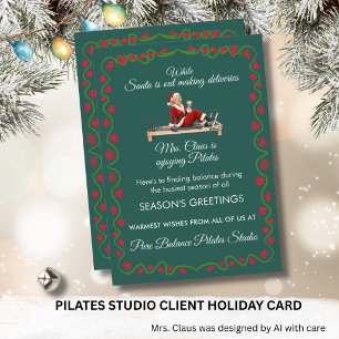 **Pilates Studio Zakelijke Cliënt Waardering Feestdagenkaart