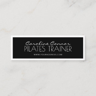 Pilates Trainer Zwart-wit Bordered Kaart Mini Visitekaartje