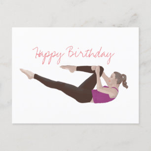 Pilates verjaardagsansichtkaart briefkaart