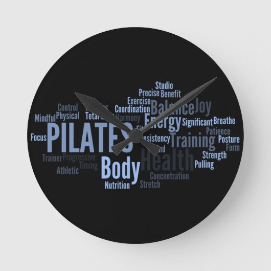 PILATES Wall Clock Ronde Klok (Voorkant)