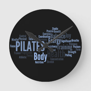 PILATES wandklok Ronde Klok