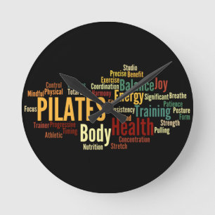 PILATES wandklok Ronde Klok